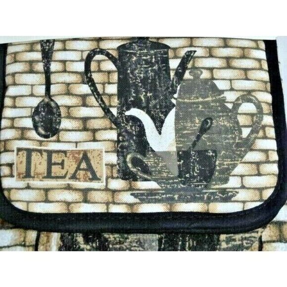 Morning Coffee Kitchen Towels Potholders 4pc Cup Saucer Teapot Design Gift NEW - Picture 2 of 4